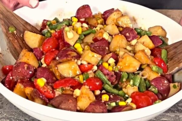 Easy-to-Make Roasted Potatoes & Green Bean Salad, homemade and freshly served