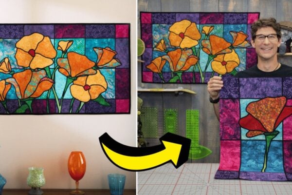 Finished Traditional Stained Glass Rose Applique, a completed DIY project