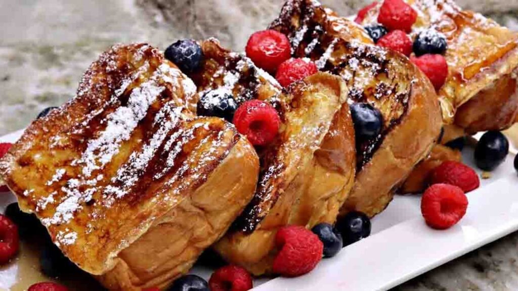 Easy Rum Raisin French Toast, homemade and freshly served