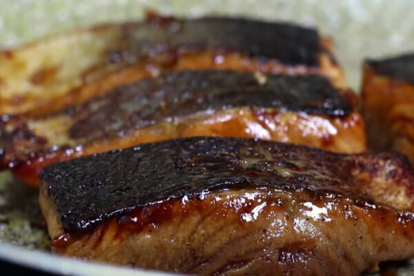 An Easy Salmon Teriyaki, homemade and freshly served