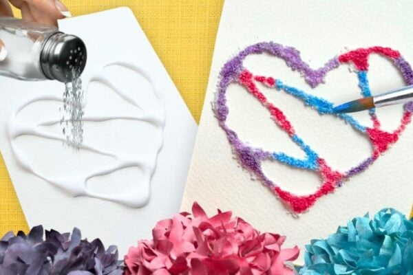 Easy Painting Idea With Salt and Glue — easy step-by-step DIY tutorial.