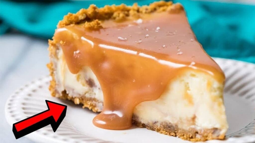 Easy-to-Make Salted Caramel Cheesecake, homemade and freshly served