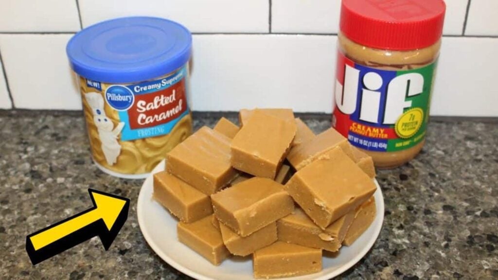 2-Ingredient Salted Caramel Peanut Butter Fudge, homemade and freshly served