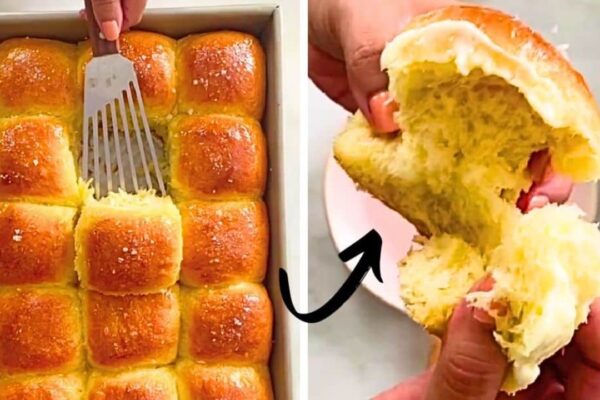 Easy Salted Honey Parker House Rolls, homemade and freshly served