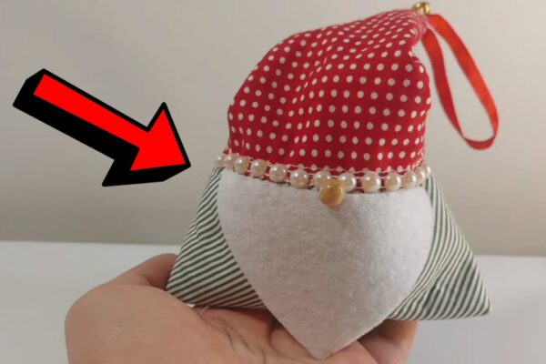 Finished Easy Fabric Santa Ornament/Pincushion, a completed DIY project
