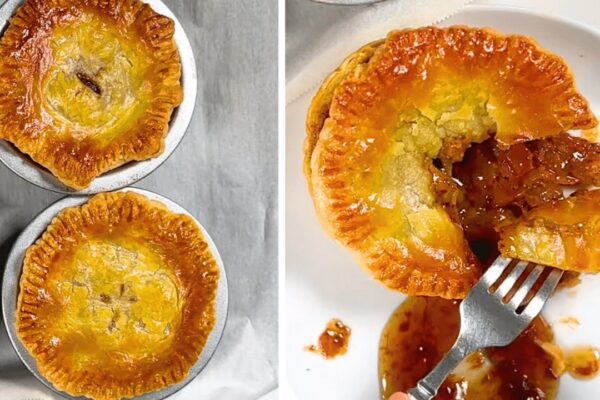 Easy Savory Steak and Guinness Pies, homemade and freshly served