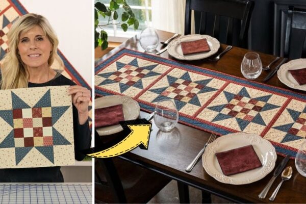 Finished Easy Sawtooth 16-Patch Block Quilt, a completed DIY project