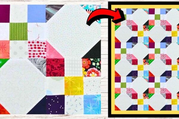 Finished Beginner-Friendly Scrap Buster Quilt Block, a completed DIY project