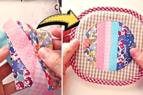Finished How To Sew A Fabric Coaster Using Scraps, a completed DIY project