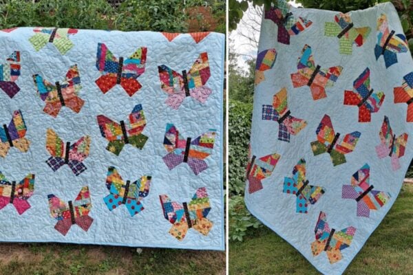 Easy Scrappy Butterfly Quilt Block, homemade and freshly served