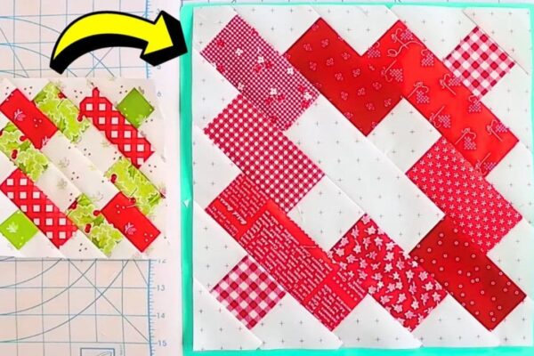 Finished Beginner-Friendly Scrappy Quilt Block, a completed DIY project