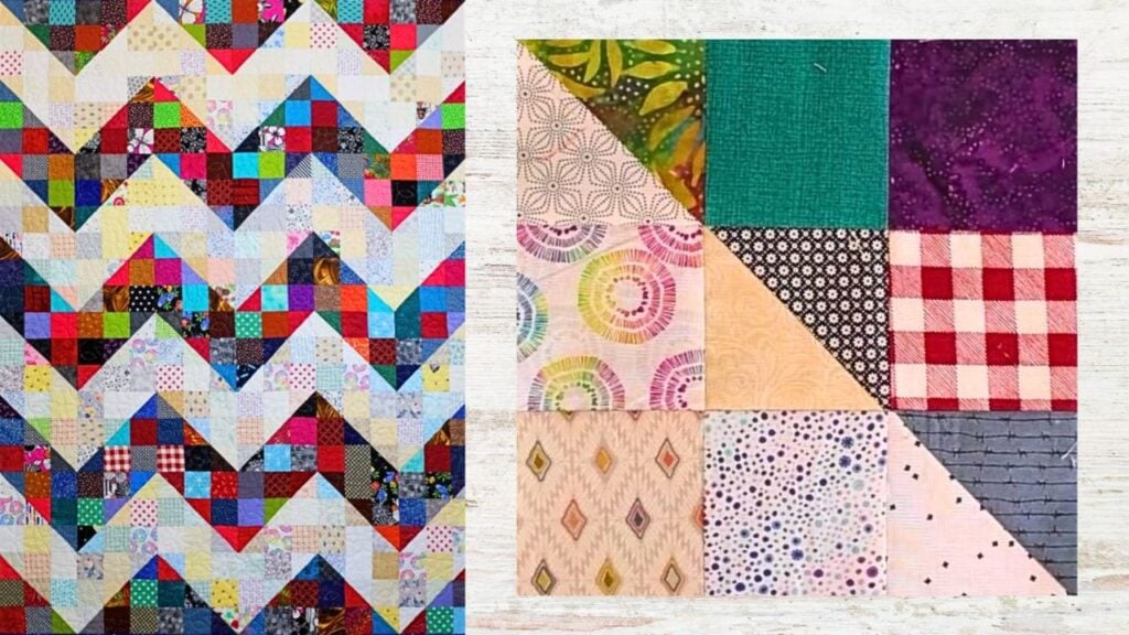 Finished Easy Shaded Nine Patch Scrap Quilt, a completed DIY project