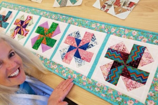Finished Scrappy Table Runner Using Leftover Fabrics, a completed DIY project