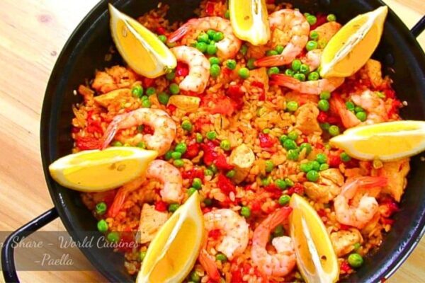 Easy Shrimp & Chicken Paella, homemade and freshly served