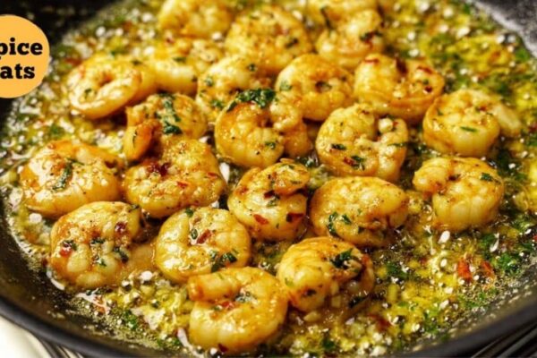 Easy Skillet Garlic Butter Shrimp, homemade and freshly served