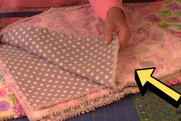 Finished a Simple Baby Rag Quilt, a completed DIY project