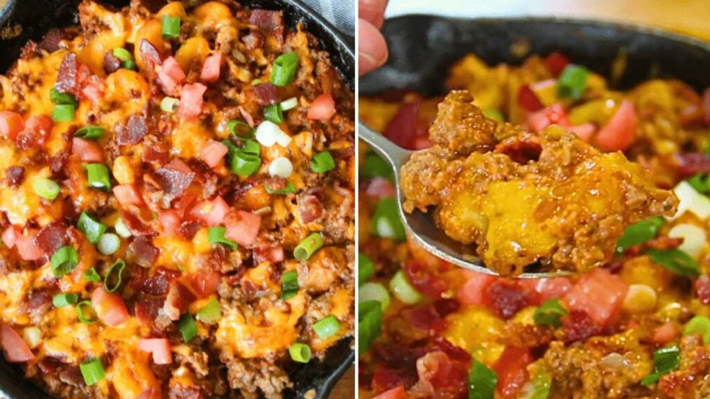 30-Minute Skillet Bacon Ground Beef Gnocchi, homemade and freshly served