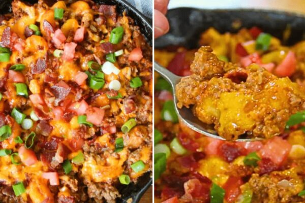30-Minute Skillet Bacon Ground Beef Gnocchi, homemade and freshly served