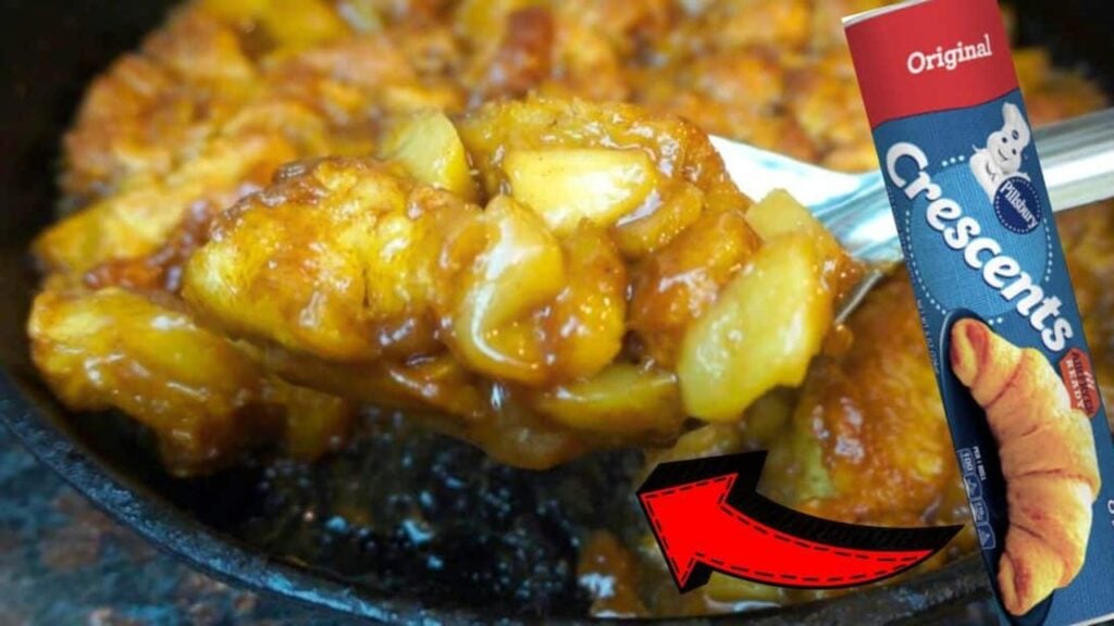 Easy Skillet Caramel Apple Dumplings, homemade and freshly served