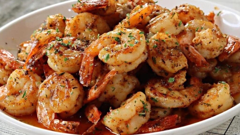 Simple Skillet Garlic Butter Shrimp, homemade and freshly served