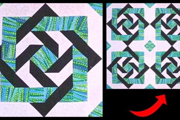 Finished Easy Slip Knot Quilt Block, a completed DIY project