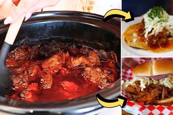 Easy Fall-Off-The-Bone Slow Cooker BBQ Pork, homemade and freshly served
