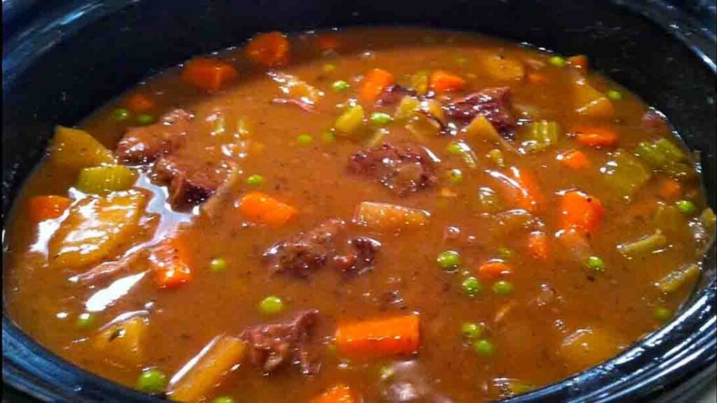 Easy Slow Cooker Beef Stew, homemade and freshly served