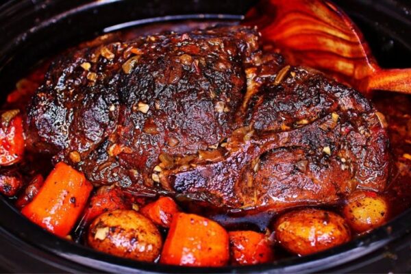 Easy Slow Cooker Sunday Pork Roast, homemade and freshly served