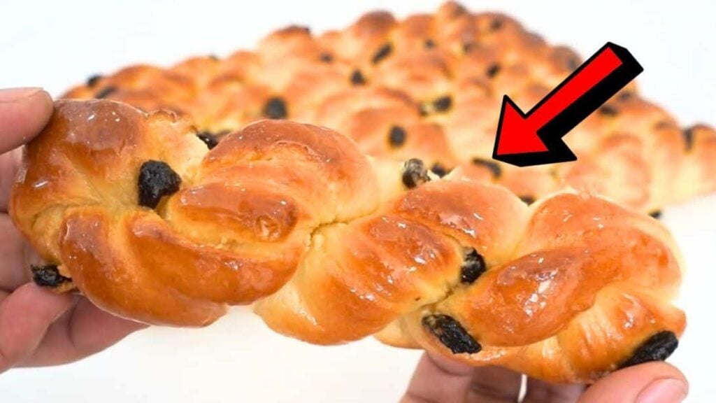 Easy-to-Make Soft & Fluffy Raisin Twisted Bread, homemade and freshly served