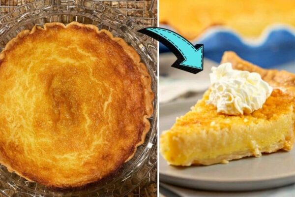100-Year-Old Southern Buttermilk Pie, homemade and freshly served