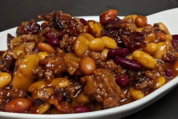 Easy Old-Fashioned Southern Cowboy Beans, homemade and freshly served