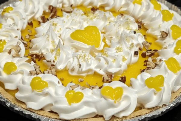 Easy Southern Lemon Lush Pie, homemade and freshly served