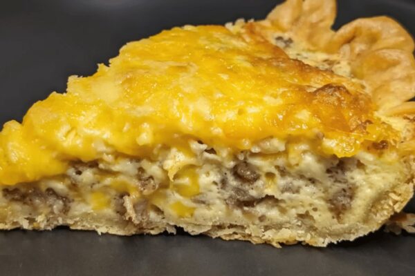 Easy Southern Sausage Pie, homemade and freshly served