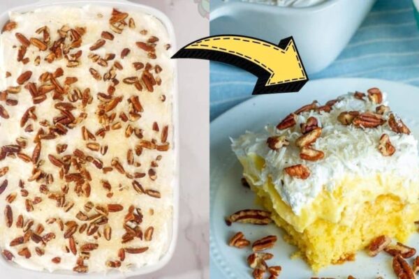 Easy Southern Sunshine Cake, homemade and freshly served