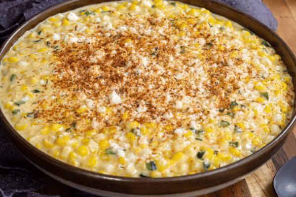 Easy Southwest Creamed Corn, homemade and freshly served