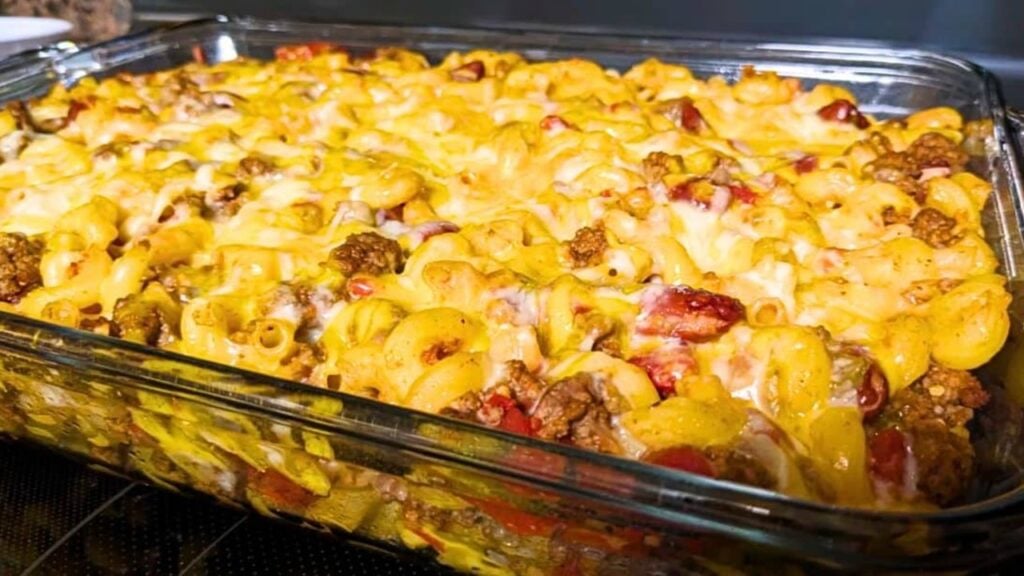 Easy Southwestern Beef Casserole, homemade and freshly served