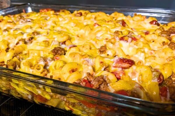 Easy Southwestern Beef Casserole, homemade and freshly served