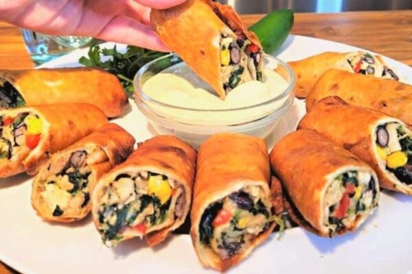 Easy Southwestern Egg Rolls, homemade and freshly served