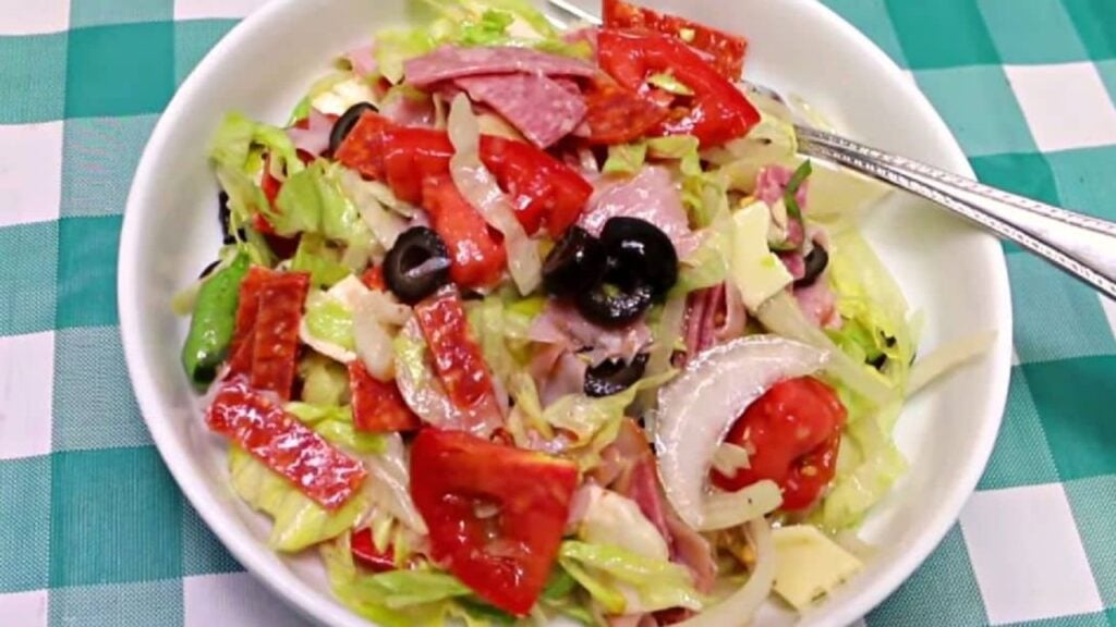 Fresh And Spicy Italian Sub Salad, homemade and freshly served