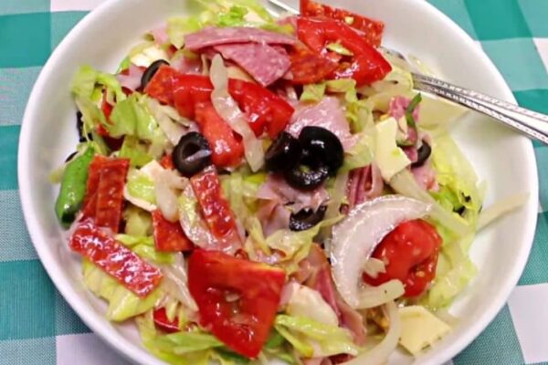Fresh And Spicy Italian Sub Salad, homemade and freshly served