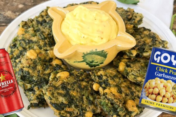 Easy-to-Make Spinach & Chickpea Fritters, homemade and freshly served