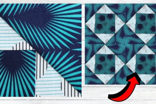 Finished Easy Split 4-Patch Quilt Block, a completed DIY project