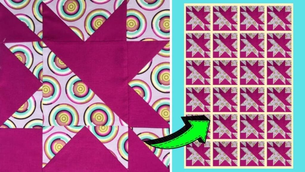 Finished a Split Star Quilt Block, a completed DIY project