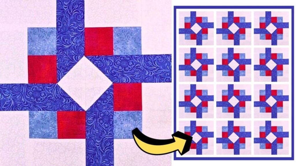 Finished Easy Spokes Quilt Block (with Free Pattern), a completed DIY project