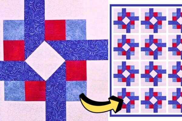 Finished Easy Spokes Quilt Block (with Free Pattern), a completed DIY project