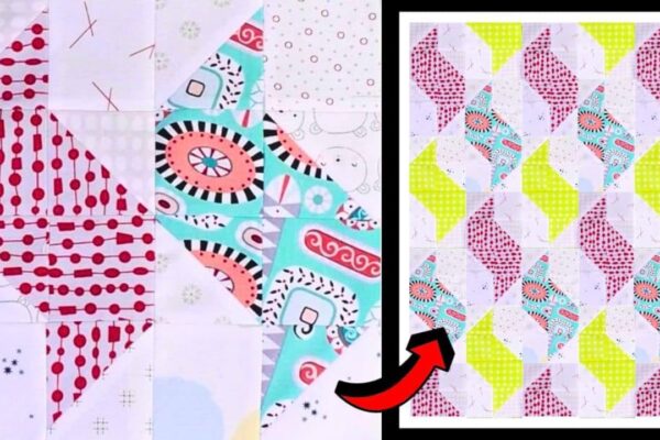 Finished a Scrappy Squiggle Quilt Block, a completed DIY project