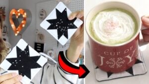 Finished Easy Star Coaster Sewing for Beginners, a completed DIY project