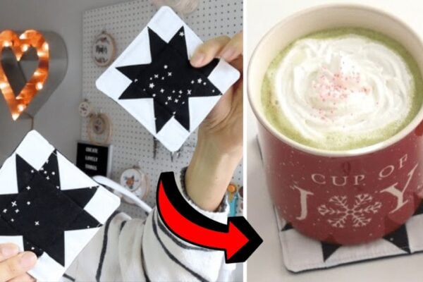 Finished Easy Star Coaster Sewing for Beginners, a completed DIY project