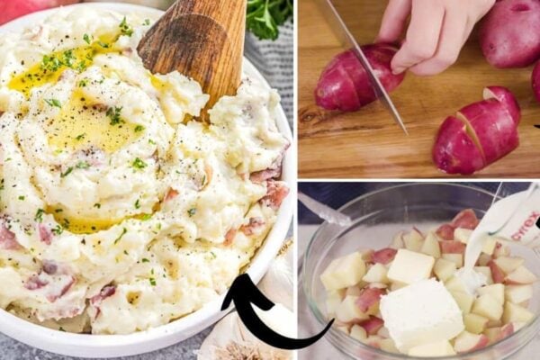 Easy Steakhouse Copycat Garlic Mashed Potatoes, homemade and freshly served