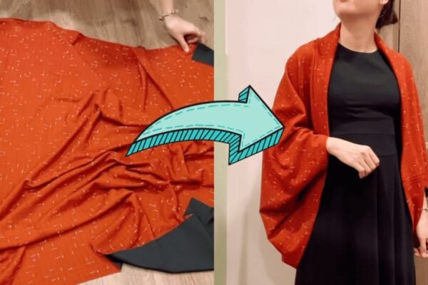 Finished Easy Step-By-Step Rectangle Cape, a completed DIY project